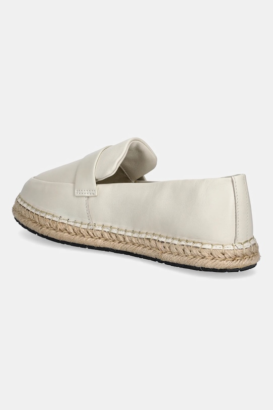 Încălțăminte Calvin Klein espadrile de piele ESPADRILLE W/CK HW - LTH HW0HW02390 bej