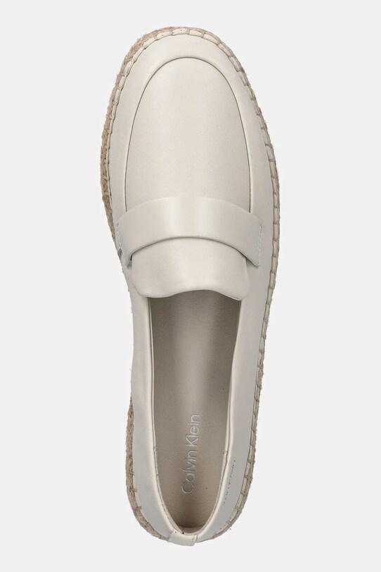 Кожени еспадрили Calvin Klein ESPADRILLE W/CK HW - LTH бежов HW0HW02390