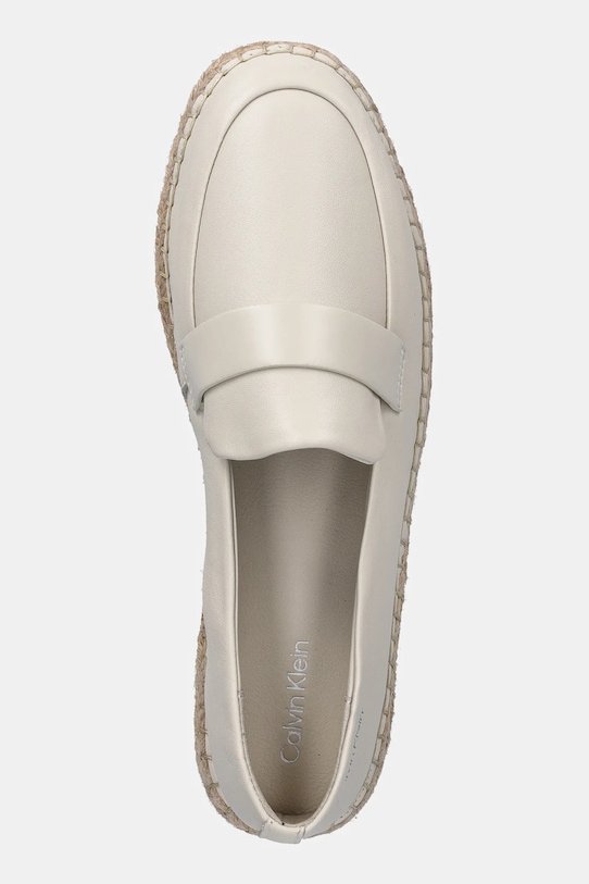 Calvin Klein espadrile de piele ESPADRILLE W/CK HW - LTH bej HW0HW02390