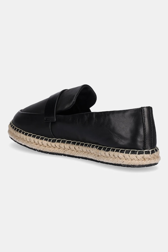 Încălțăminte Calvin Klein espadrile de piele ESPADRILLE W/CK HW - LTH HW0HW02390 negru