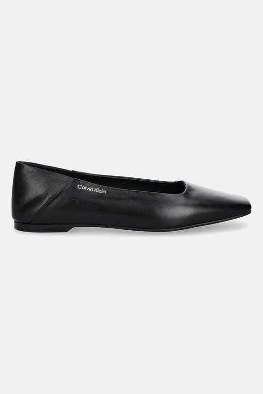 Kožené balerínky Calvin Klein FLAT BALLERINA - LTH HW0HW02463 čierna SS25