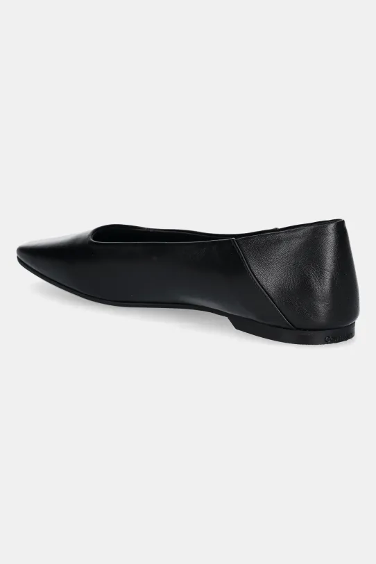 Încălțăminte Calvin Klein balerini de piele FLAT BALLERINA - LTH HW0HW02463 negru