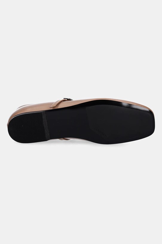 Kožené balerínky Calvin Klein BALLERINA NEW BUCKLE - LTH HW0HW02483 béžová