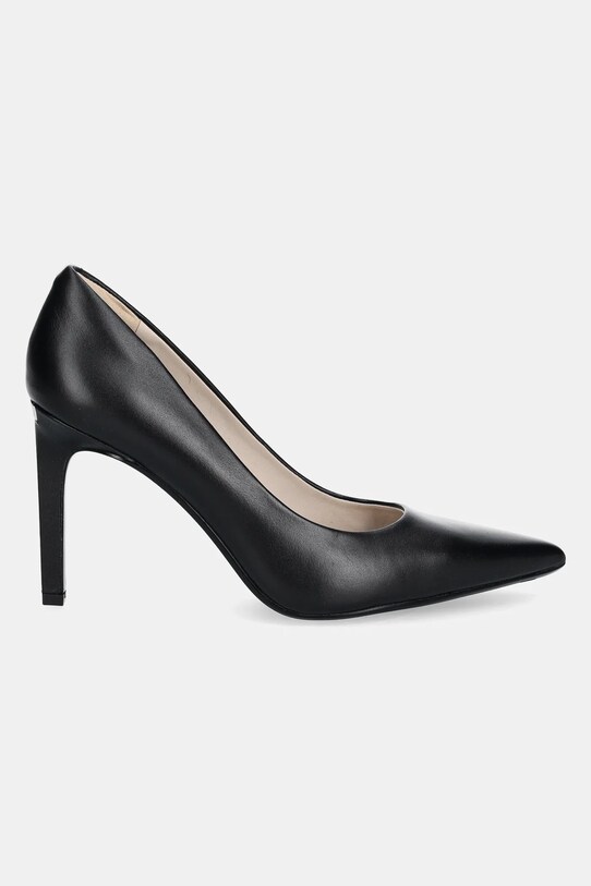 Calvin Klein szpilki skórzane HEEL PUMP 90 - LTH HW0HW02336 czarny SS25