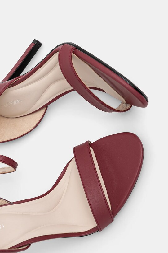 Calvin Klein sandale HEEL SANDAL 90 - LTH burgundia HW0HW02337