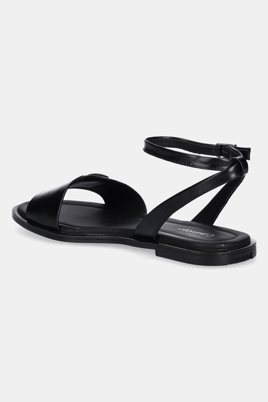 Obuwie Calvin Klein sandały skórzane FLAT SANDAL W/CK HW - LTH HW0HW02367 czarny