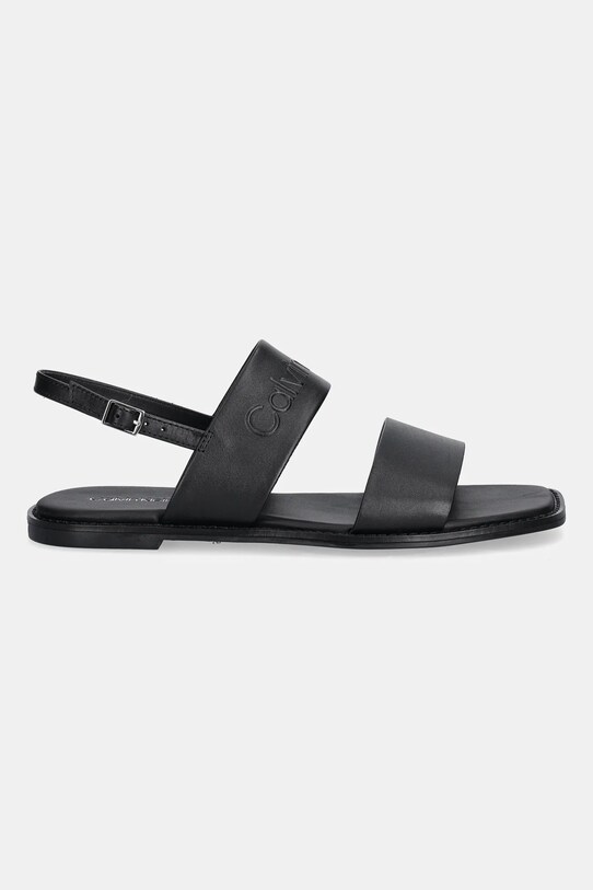 Шкіряні сандалі Calvin Klein FLAT SANDAL - HE HW0HW02377 чорний SS25