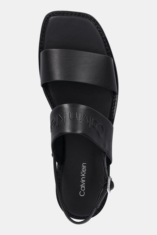 Шкіряні сандалі Calvin Klein FLAT SANDAL - HE чорний HW0HW02377