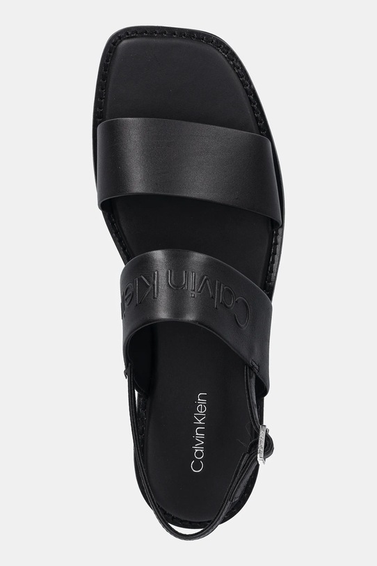 Кожаные сандалии Calvin Klein FLAT SANDAL - HE чёрный HW0HW02377