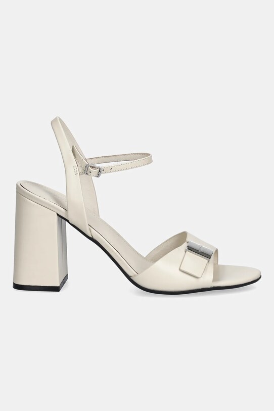 Calvin Klein sandale din nubuc HEEL SANDAL 85 W/CK HW - LTH HW0HW02485 bej SS25