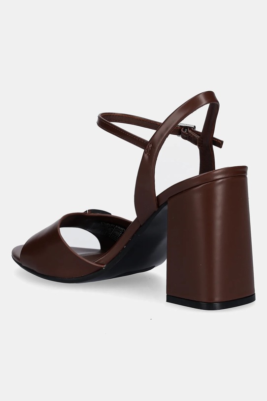 Încălțăminte Calvin Klein sandale din nubuc HEEL SANDAL 85 W/CK HW - LTH HW0HW02485 maro