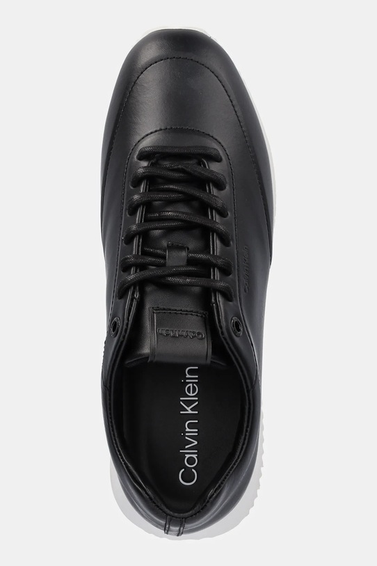 Kožené sneakers boty Calvin Klein RUNNER LACE UP - LTH černá HW0HW02396