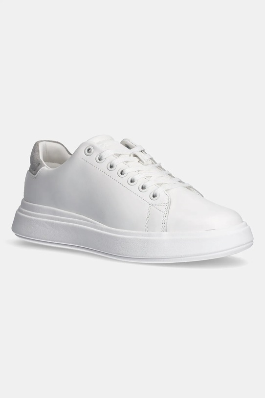 Δερμάτινα αθλητικά παπούτσια Calvin Klein CUPSOLE LACE UP - SUEDE BT πλατφόρμα λευκό HW0HW02404