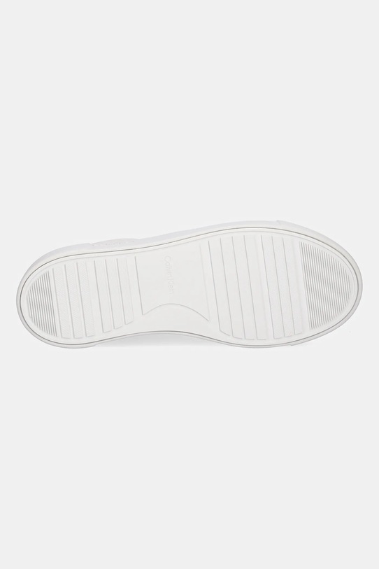 Calvin Klein sneakersy skórzane FF CUPSOLE LACE UP - LTH MIX HW0HW02409 biały