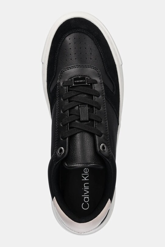 Кожаные кроссовки Calvin Klein FF CUPSOLE LACE UP - LTH MIX чёрный HW0HW02409