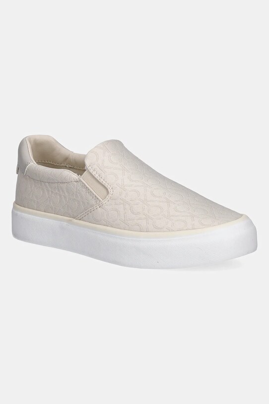 Calvin Klein VULC SLIP ON - JACQ syntetyczny beżowy HW0HW02411