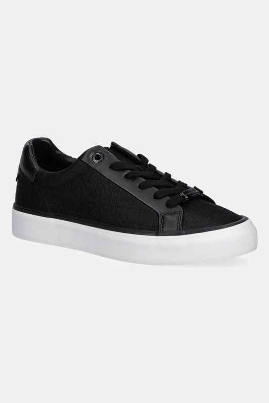 Calvin Klein sneakersy VULC LACE UP - JACQ imitacja skóry licowej czarny HW0HW02412