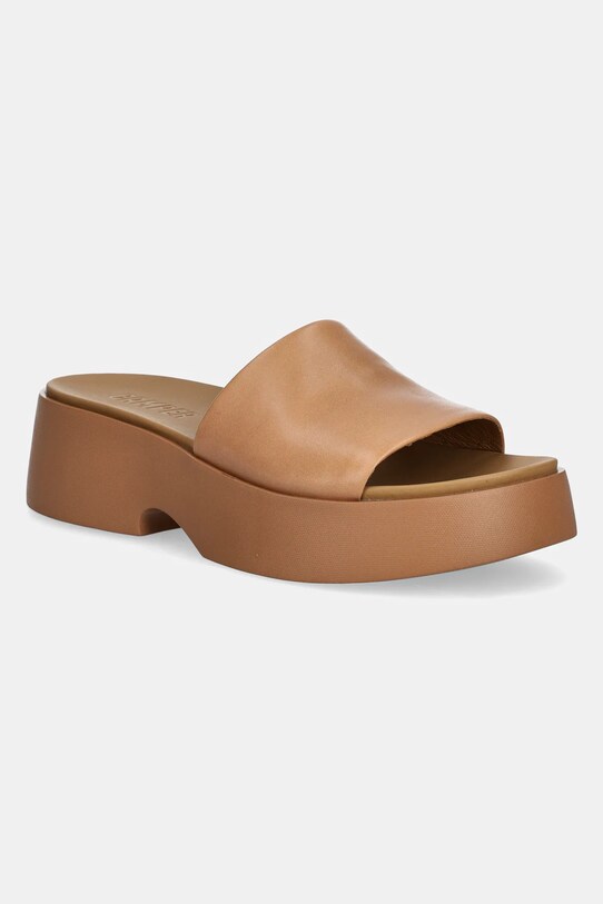 Camper slapi de piele Tasha platformă bej K201797.002