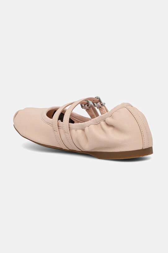 Încălțăminte Tommy Jeans balerini de piele BALLERINA EN0EN02720 bej