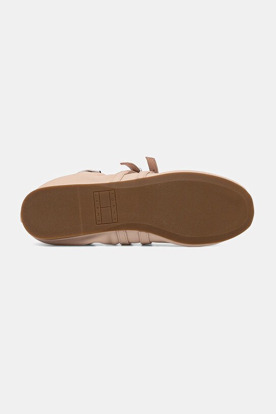 Tommy Jeans balerini de piele BALLERINA EN0EN02720 bej