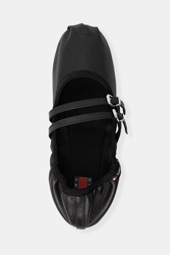 Tommy Jeans baleriny skórzane BALLERINA czarny EN0EN02720