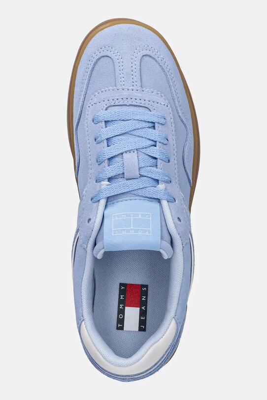 Tommy Jeans sneakersy zamszowe THE GREENWICH FLATFORM SUEDE niebieski EN0EN02734