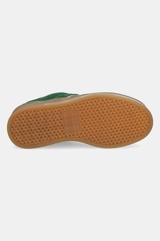 Tommy Jeans sneakers din piele intoarsă THE GREENWICH FLATFORM SUEDE EN0EN02734 verde