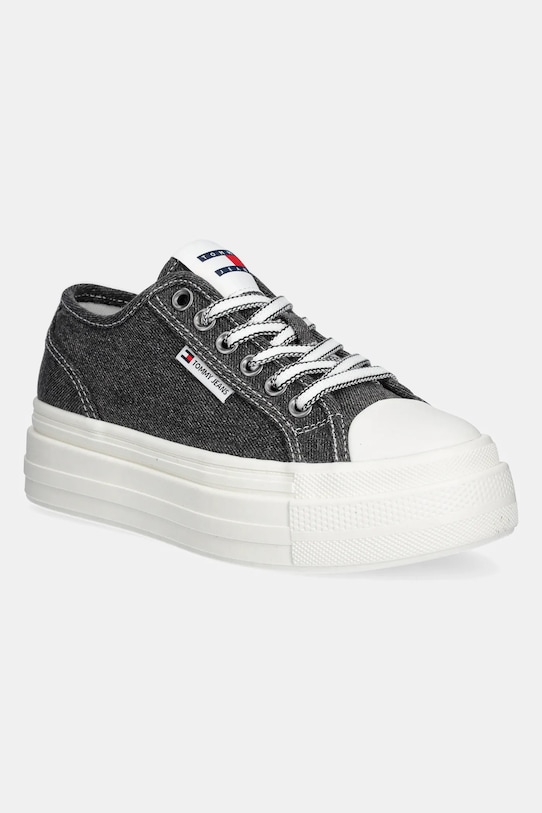 Tommy Jeans tenisówki FOXING FLATFORM LC Planet friendly czarny EN0EN02736