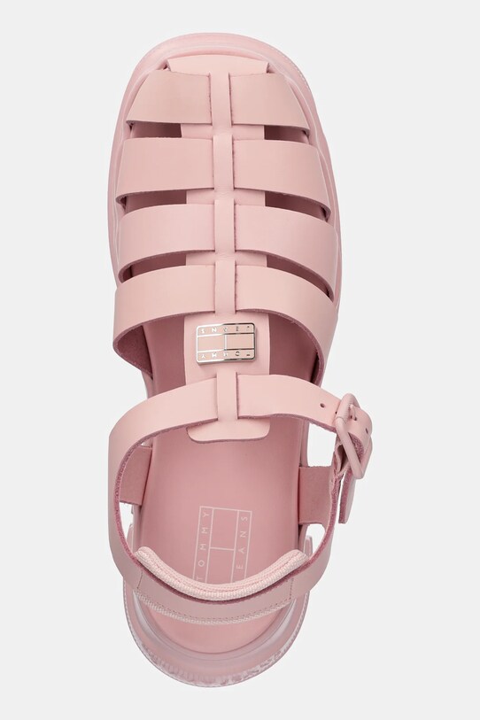 Шкіряні сандалі Tommy Jeans FISHERMAN SANDAL рожевий EN0EN02751