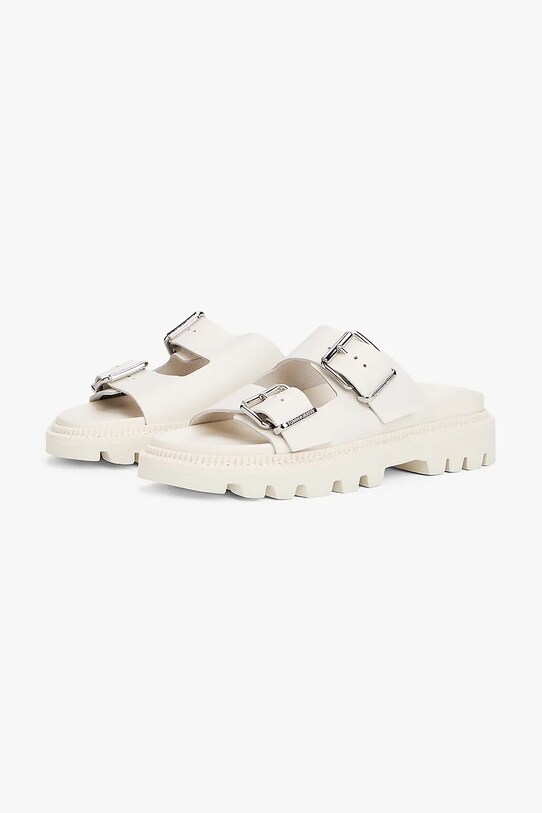 Obuća Kožne natikače Tommy Jeans DOUBLE STRAP SANDAL EN0EN02753 bež