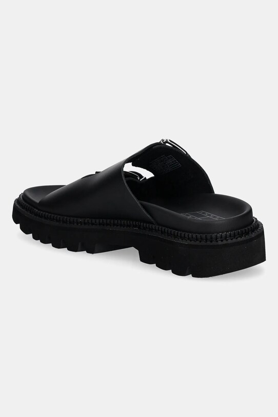 Obuv Kožené šľapky Tommy Jeans DOUBLE STRAP SANDAL EN0EN02753 čierna