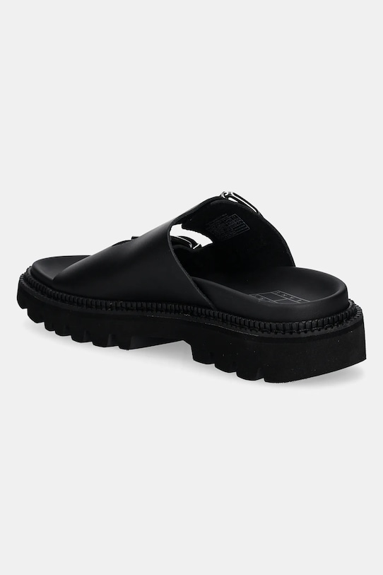 Obuv Kožené šľapky Tommy Jeans DOUBLE STRAP SANDAL EN0EN02753 čierna