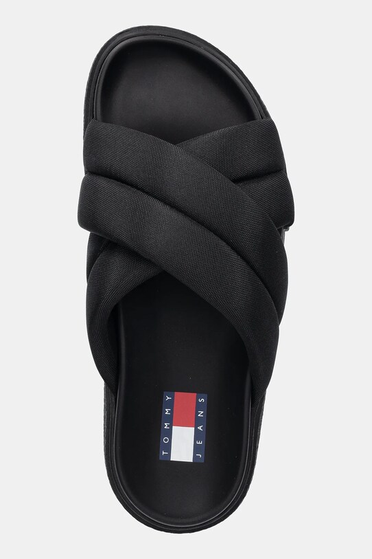 Παντόφλες Tommy Jeans FLATFORM SANDAL μαύρο EN0EN02775