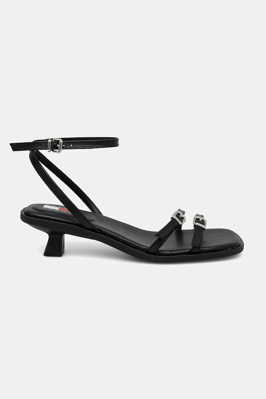 Δερμάτινα πέδιλα Tommy Jeans THE NOHO SANDAL EN0EN02779 μαύρο SS25