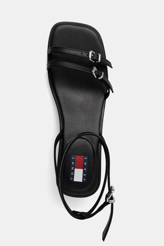 Δερμάτινα πέδιλα Tommy Jeans THE NOHO SANDAL μαύρο EN0EN02779