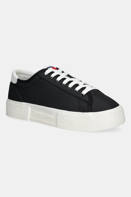 Tommy Jeans sneakers FLATFORM CANVAS SNEAKER Planet friendly negru EN0EN02792