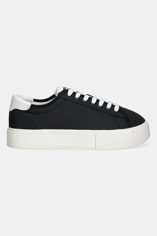 Tommy Jeans sneakers FLATFORM CANVAS SNEAKER EN0EN02792 negru SS25