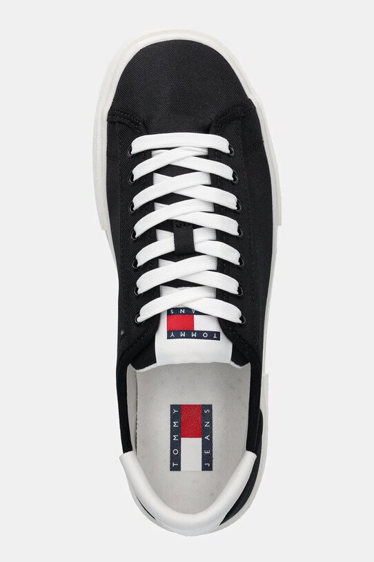 Tommy Jeans sneakers FLATFORM CANVAS SNEAKER negru EN0EN02792