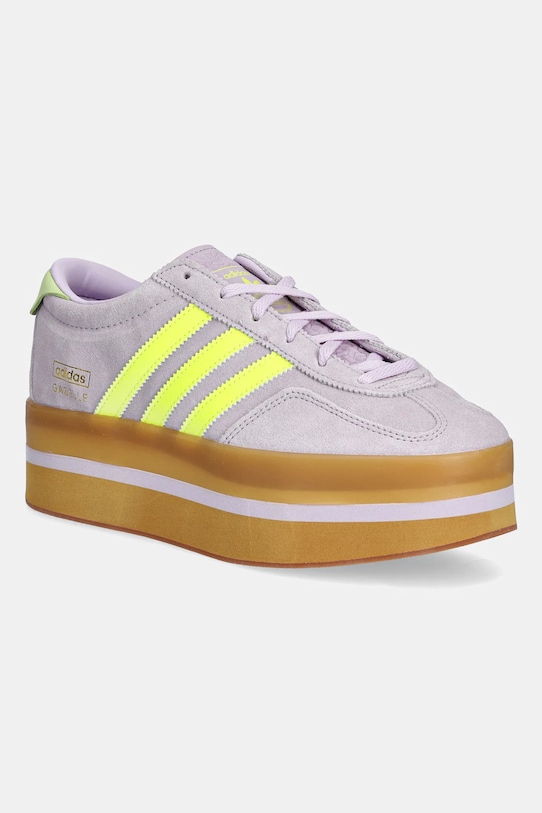 Αθλητικά adidas Originals Gazelle Stack δέρμα σαμουά μωβ JR8178