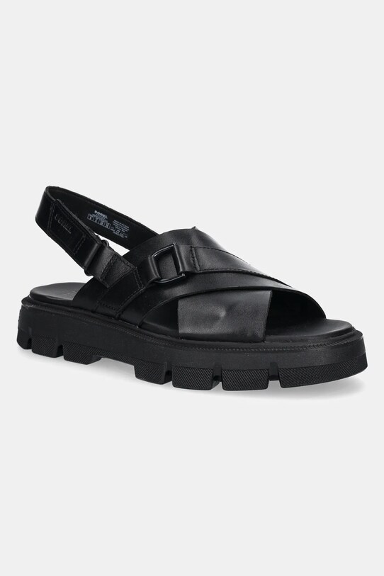 Sorel sandale de piele REIN CB CRISSCROSS platformă negru 2114141010