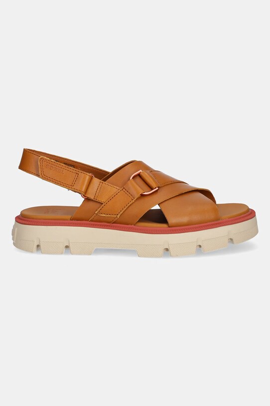 Sorel sandale de piele REIN CB CRISSCROSS 2114141708 maro SS25