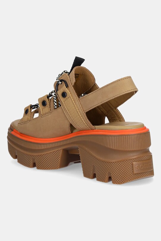 Обувки Сандали от набук Sorel REIN CB LACE PLATFORM HE 2113101263 бежов