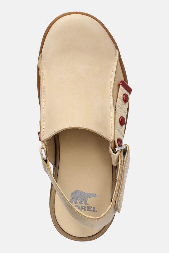 Kožne sandale Sorel ROAMN CLOG RBR GEAR CHK bež 2125951296