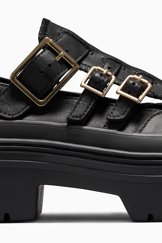 Δερμάτινα κλειστά παπούτσια Converse Chuck Taylor All Star Lugged Heel MJ μαύρο A10616C