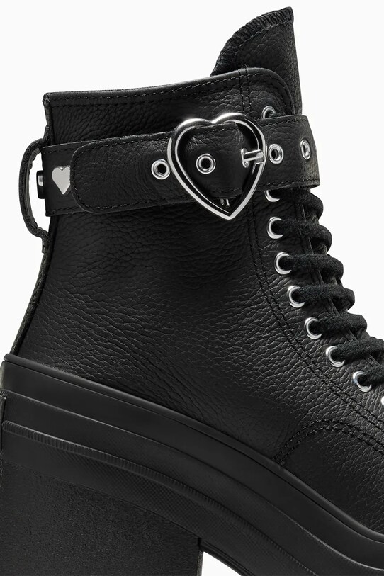 Δερμάτινα ελαφριά παπούτσια Converse Chuck 70 De Luxe Heel Valentine's Day μαύρο A10634C