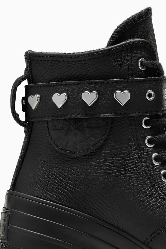 Converse tenisi de piele Chuck 70 De Luxe Heel Valentine's Day A10634C negru