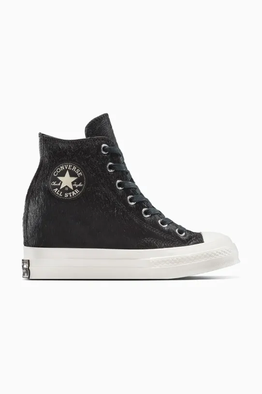 Кеды Converse Chuck 70 Pony Hair танкетка чёрный A12561C