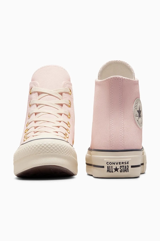 Încălțăminte Converse teniși din piele întoarsă Chuck Taylor All Star Lift A13823C roz