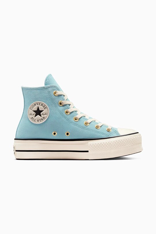 Σουέντ αθλητικά παπούτσια Converse Chuck Taylor All Star Lift πλατφόρμα τιρκουάζ A13824C