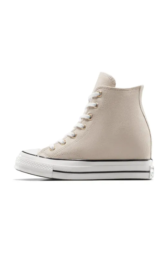 Converse teniși din piele întoarsă Chuck 70 Wedge bej A13833C